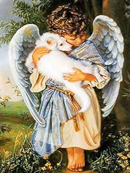 c*o様 天使のsweetリース　　絵画原画 Amazon.co.jp: アートプリント 宗教画 守護天使 子どもたち 橋の